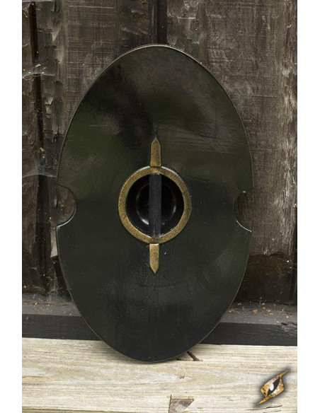 Black Roman elliptical shield, 70x45 cm.
