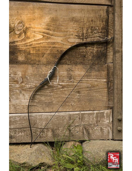 Black medieval bow. Rope 88 cm.