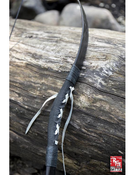 Black medieval bow. Rope 88 cm.