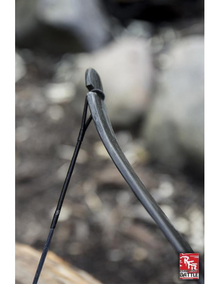 Black medieval bow. Rope 88 cm.