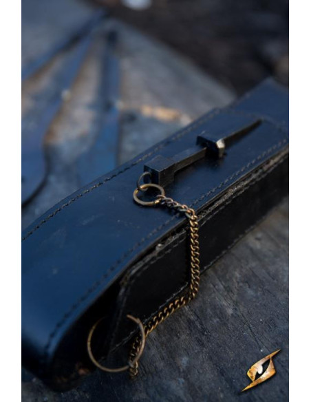 Medieval cutlery with black cover:...