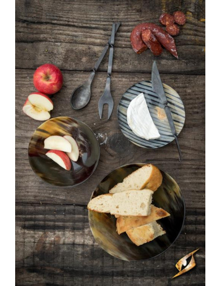 Medieval cutlery with black cover:...