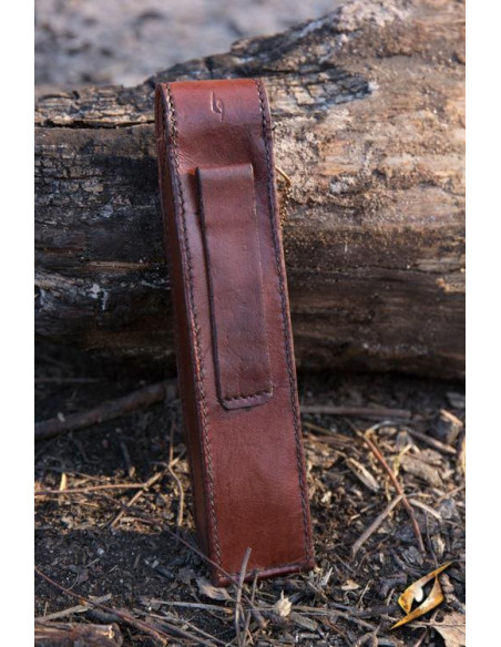 Medieval cutlery with brown cover:...