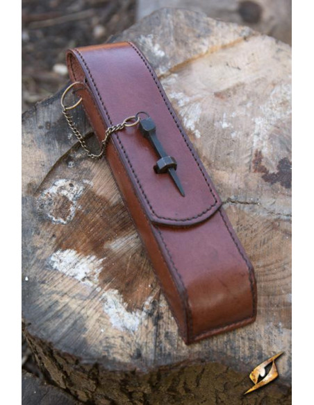 Medieval cutlery with brown cover:...