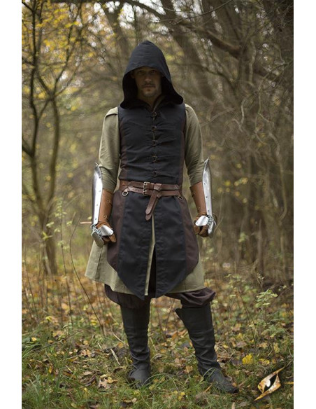 Brown-black Altair rogue vest in cotton Brown-black Altair rogue vest in cotton