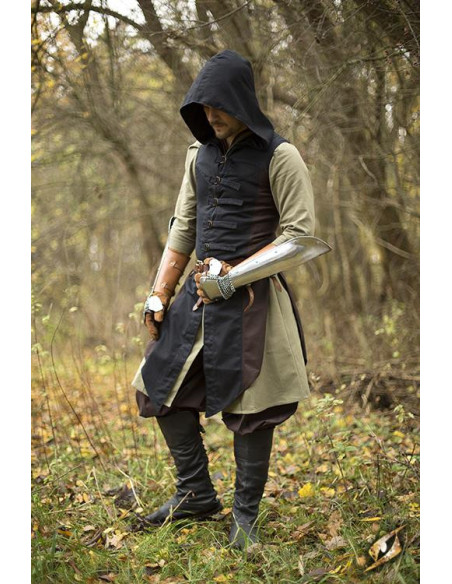 Brown-black Altair rogue vest in cotton Brown-black Altair rogue vest in cotton