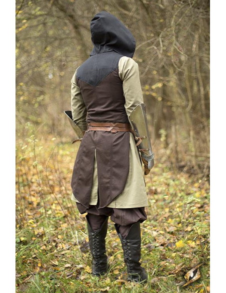 Brown-black Altair rogue vest in cotton Brown-black Altair rogue vest in cotton