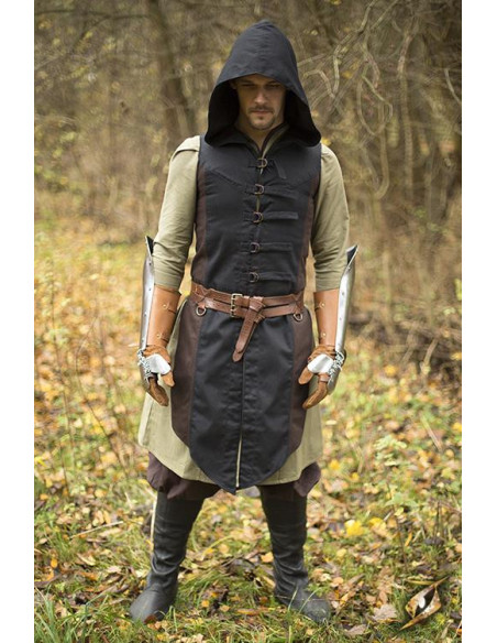 Brown-black Altair rogue vest in cotton Brown-black Altair rogue vest in cotton