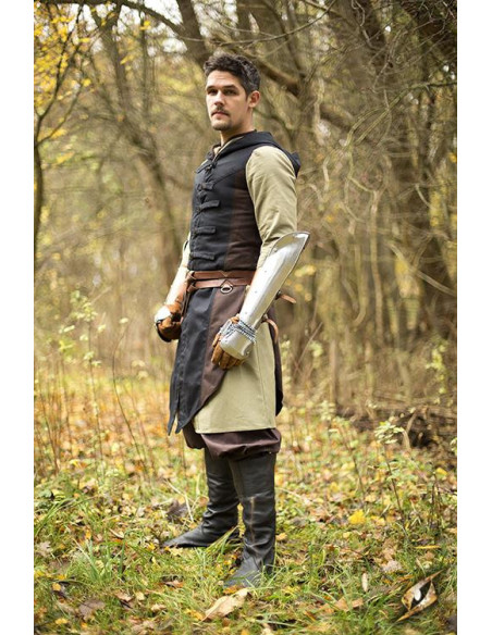 Brown-black Altair rogue vest in cotton Brown-black Altair rogue vest in cotton