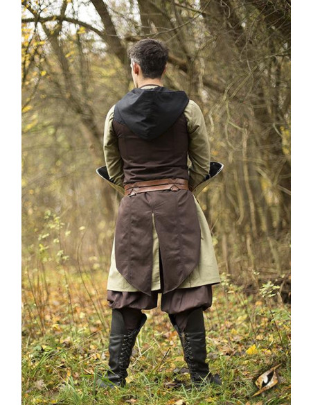 Brown-black Altair rogue vest in cotton Brown-black Altair rogue vest in cotton