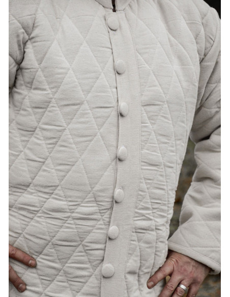 Long quilted gambeson with buttons,...