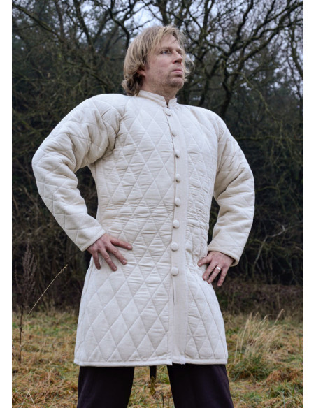 Long quilted gambeson with buttons,...