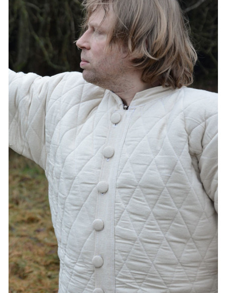 Long quilted gambeson with buttons,...