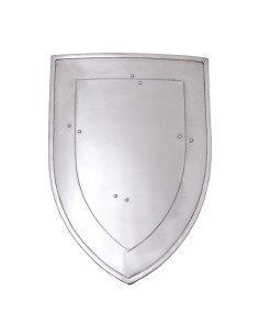 Functional medieval metal shield with padding
