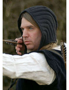 Black quilted guerrero crepe