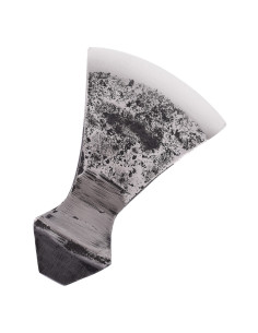 Medieval ax head with marked edge, rustic finish