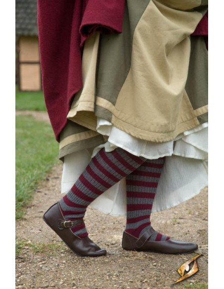 Brown Astrid medieval shoes for women