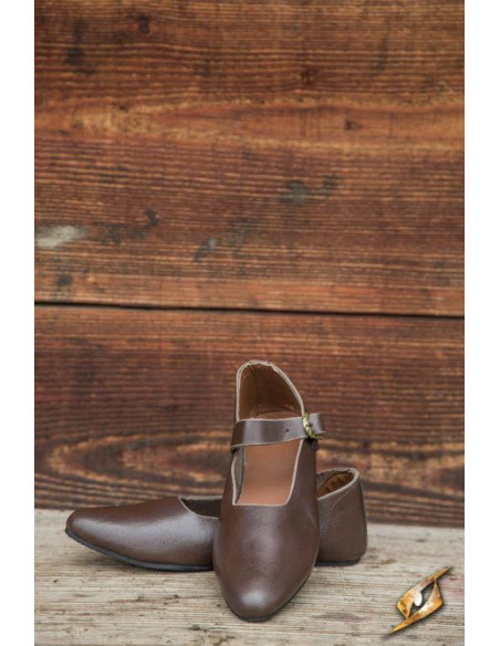 Brown Astrid medieval shoes for women