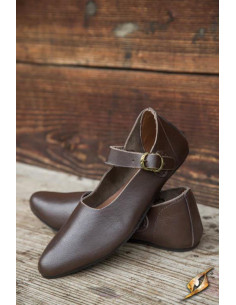 Brown Astrid medieval shoes for women
