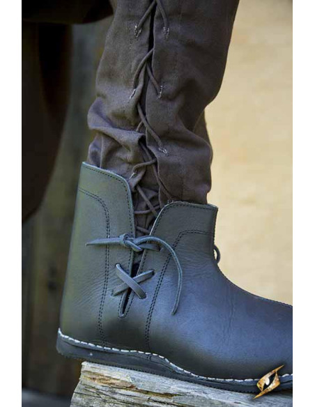 Black Galahad medieval ankle boots