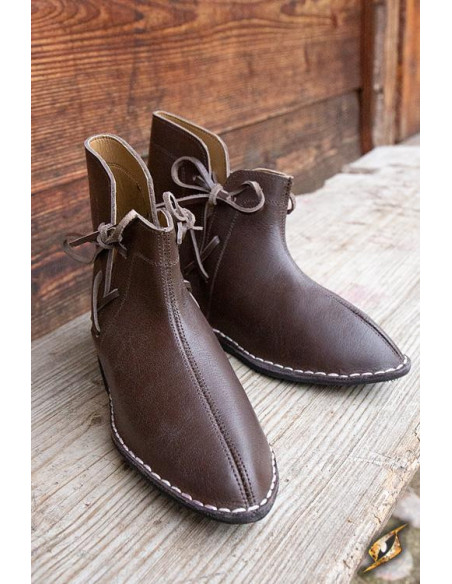 Galahad brown medieval ankle boots