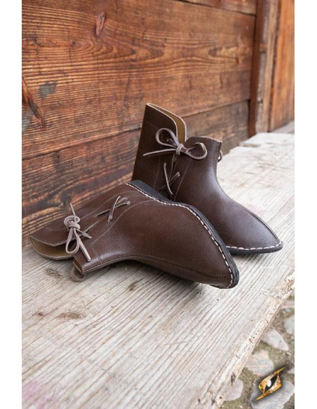 Galahad brown medieval ankle boots