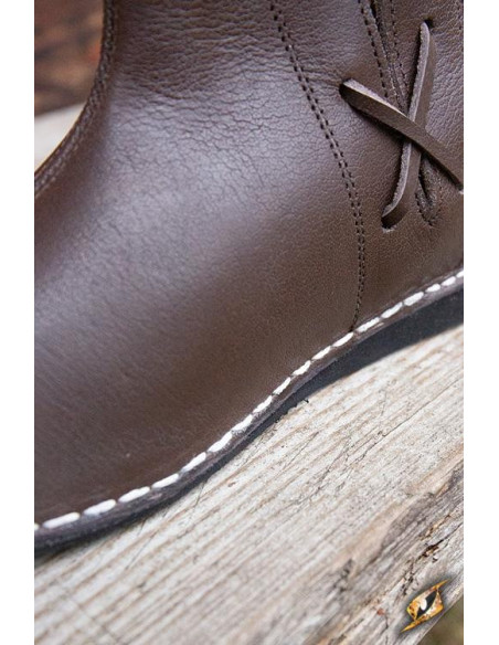 Galahad brown medieval ankle boots