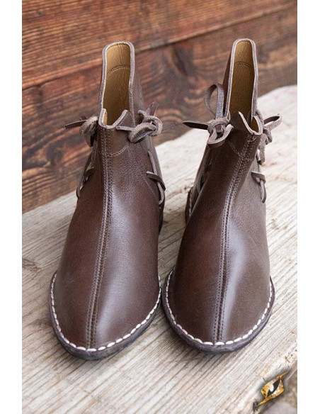 Galahad brown medieval ankle boots