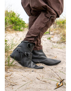 Viking and medieval ankle boots Jorik in black 2
