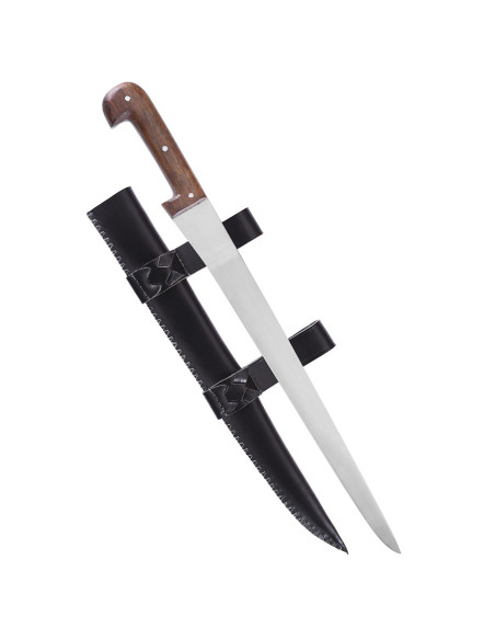Long scalex with leather scabbard