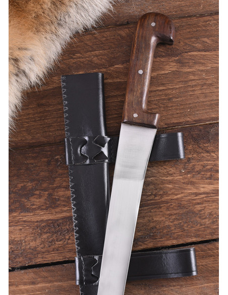 Long scalex with leather scabbard