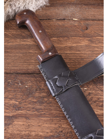 Long scalex with leather scabbard
