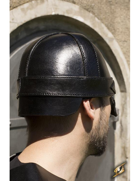 Medieval spangenhelm helmet in black...