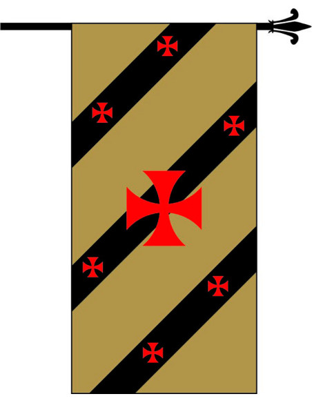 Medieval Banner with Red Templar Crosses