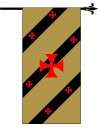 Medieval Banner with Red Templar Crosses
