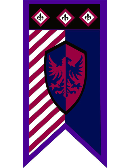 Medieval banner Eagle and fleur de...