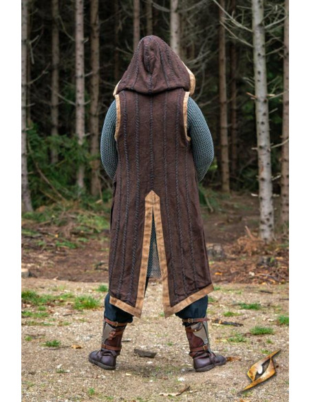 Brown Dreki Dragon Vest with Hood