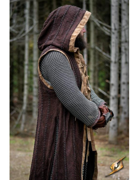 Brown Dreki Dragon Vest with Hood