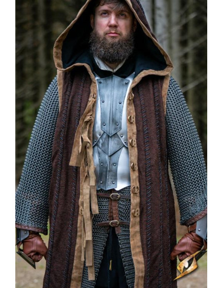 Brown Dreki Dragon Vest with Hood