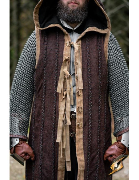 Brown Dreki Dragon Vest with Hood