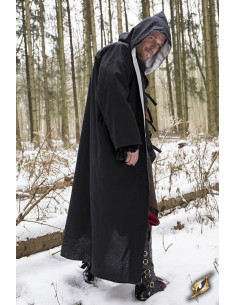 Hooded Wizard Robe, black-silver 2