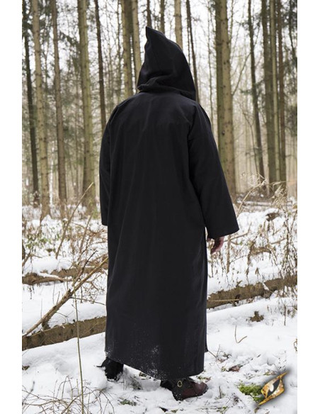 Hooded Wizard Robe, black-silver