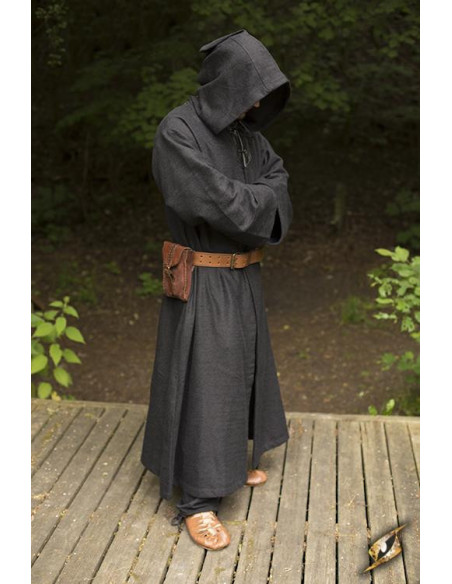 Black medieval robe of Benedictine monk Black medieval robe of Benedictine monk