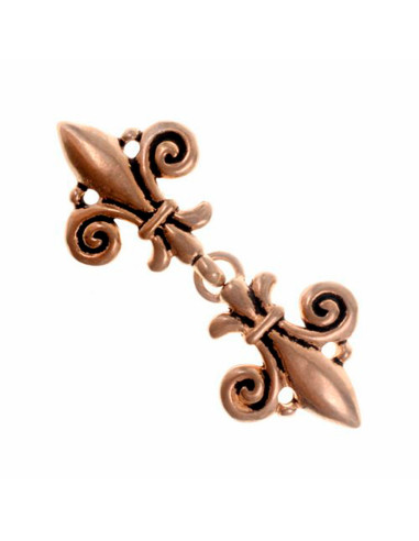 Closure of medieval fleur de lis dress or cape