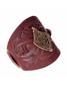 Viking Harald bracelet with reliefs in leather 2