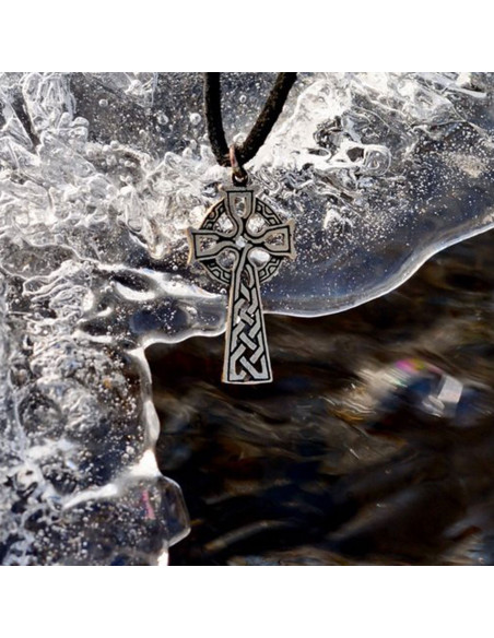 Celtic Cross pendant with black...
