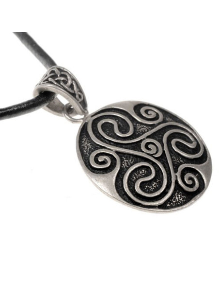Celtic Triskele spiral pendant with...
