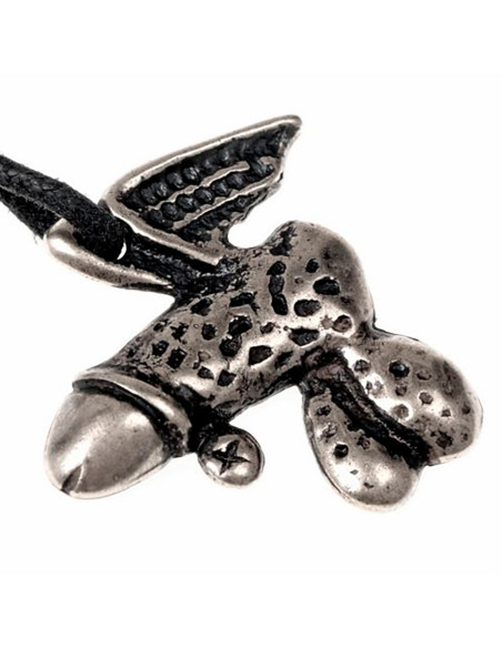 Medieval pendant and winged phallic...
