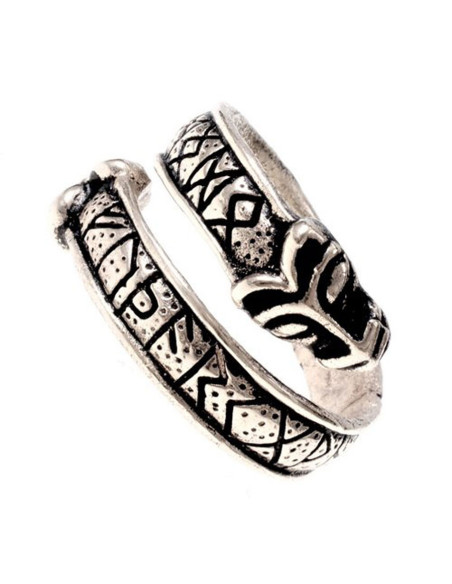 Viking ring with runic letters of the...