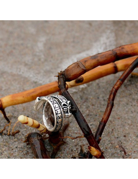 Viking ring with runic letters of the...